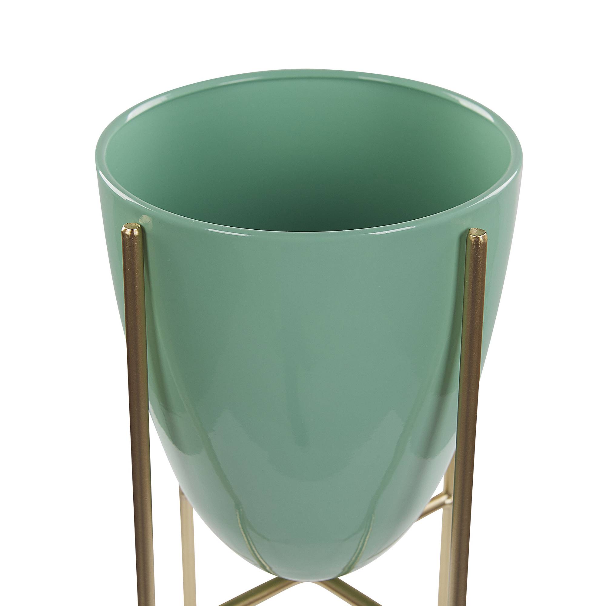 Beliani - Cache-pot d'extérieur Métal Vert menthe LEFKI - Beliani - Imagen 4