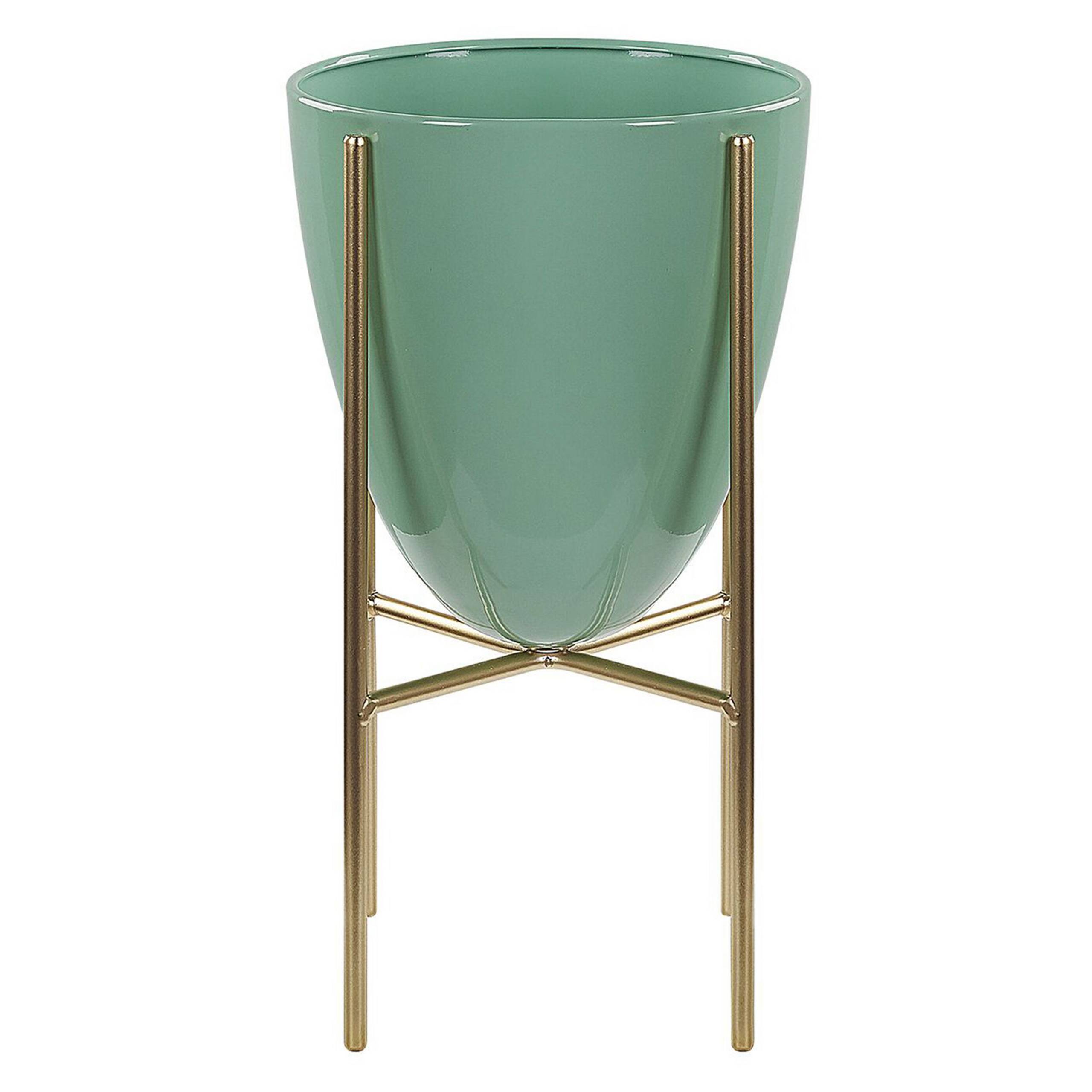Beliani - Cache-pot d'extérieur Métal Vert menthe LEFKI - Beliani - Imagen 2
