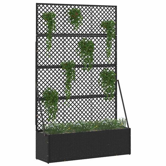 Lot De 3 Treillis Fer Noir 40x100 Cm – Tuteurs Grimpantes Avec Décor Feuilles, Support Plantes Jardin Terrasse Résistant
