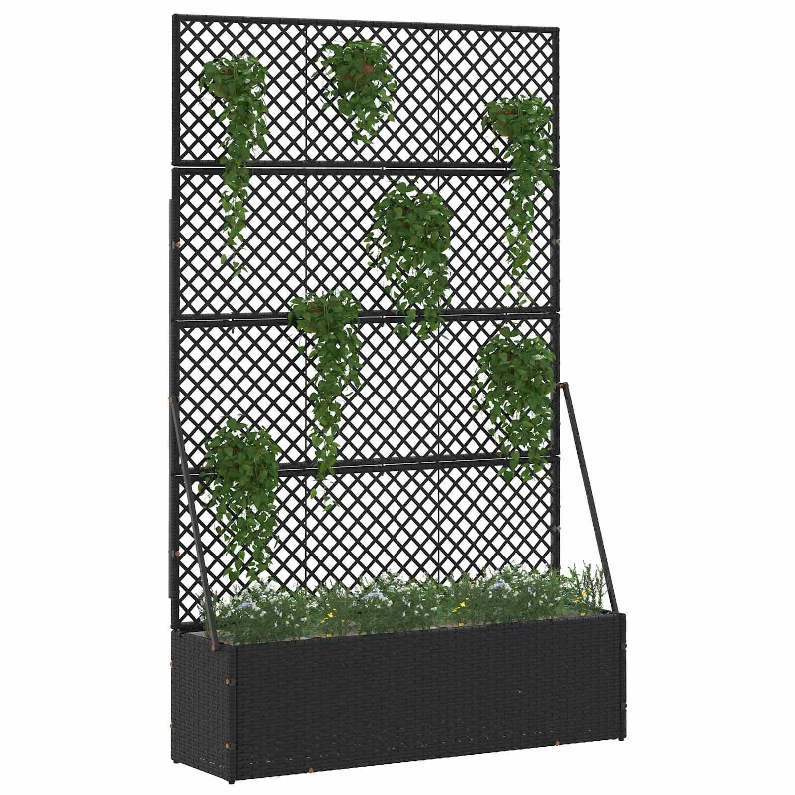 Lot De 3 Treillis Fer Noir 40x100 Cm – Tuteurs Grimpantes Avec Décor Feuilles, Support Plantes Jardin Terrasse Résistant