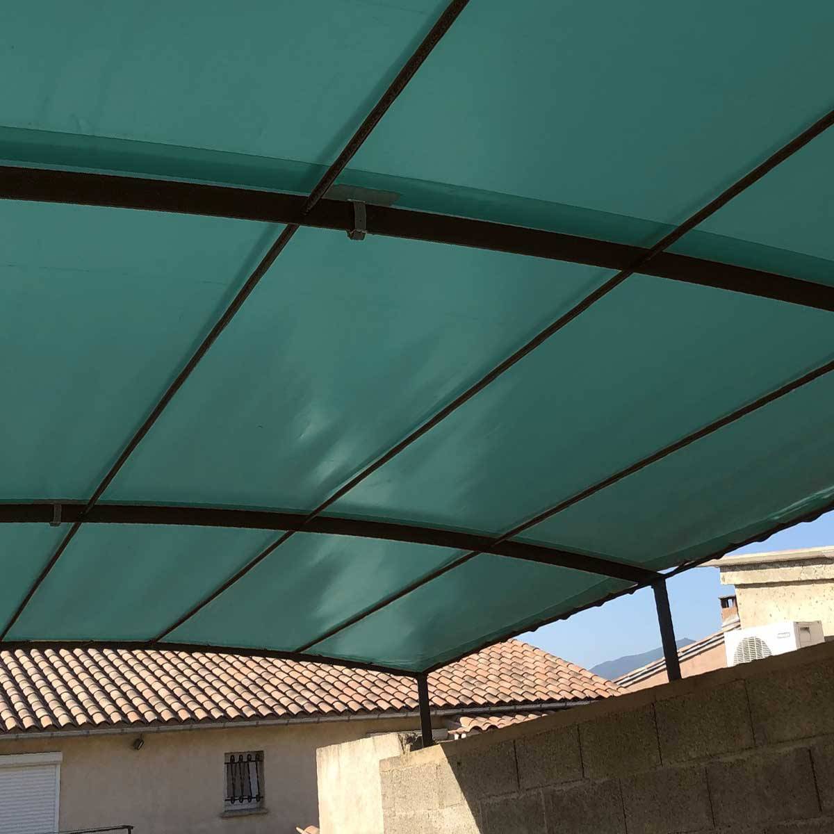 Toile Pergola Verte 3x5 m XP640PR - Garantie 10 ans - Bâche Pergola ou Tonnelle étanche en PVC - Made in France TECPLAST - Imagen 2