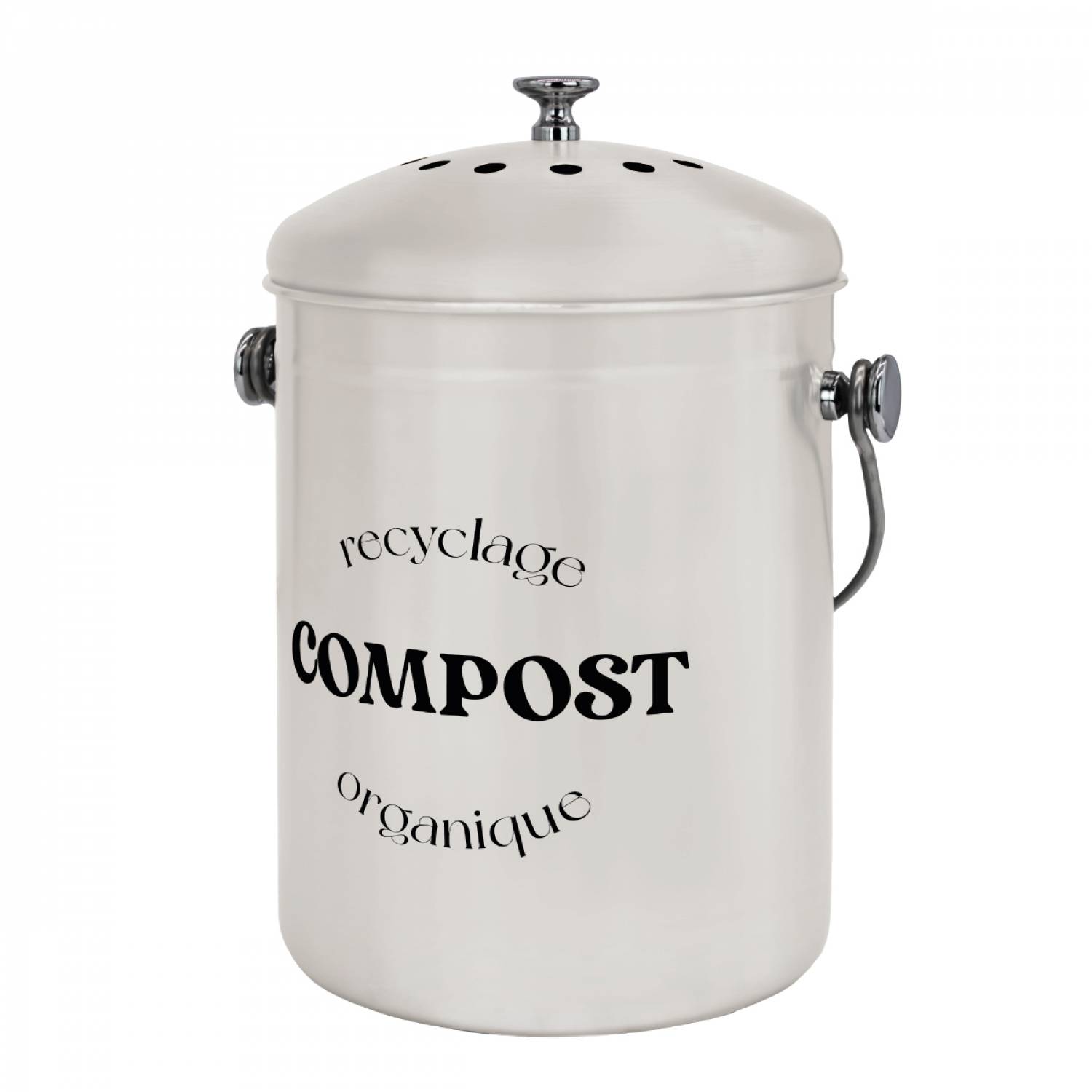 Linxor - Composteur, bac, poubelle à compost de cuisine 5L rond en Inox - Beige - Linxor - Image 1