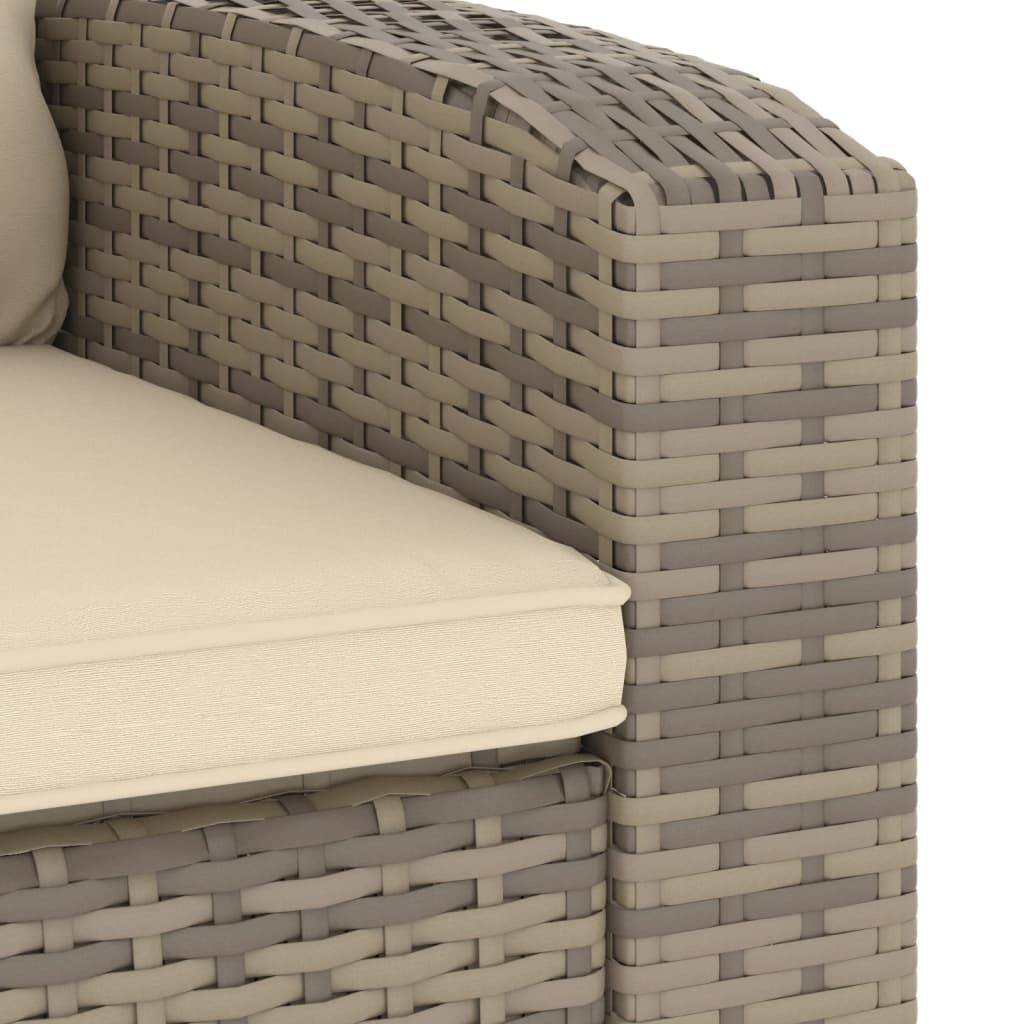 Fauteuil de jardin inclinable - Chaise de jardin - Fauteuil d'extérieur avec coussins marron clair rotin - MEUBLE PRO - Image 7