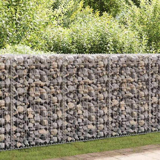 Mur à gabion avec couvercles Acier galvanisé Argenté 100 x 20 x 100 cm - PANGIVO - Image 1