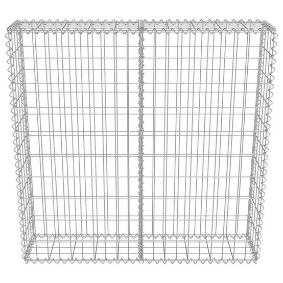 Mur à gabion avec couvercles Acier galvanisé Argenté 100 x 20 x 100 cm - PANGIVO - Image 5