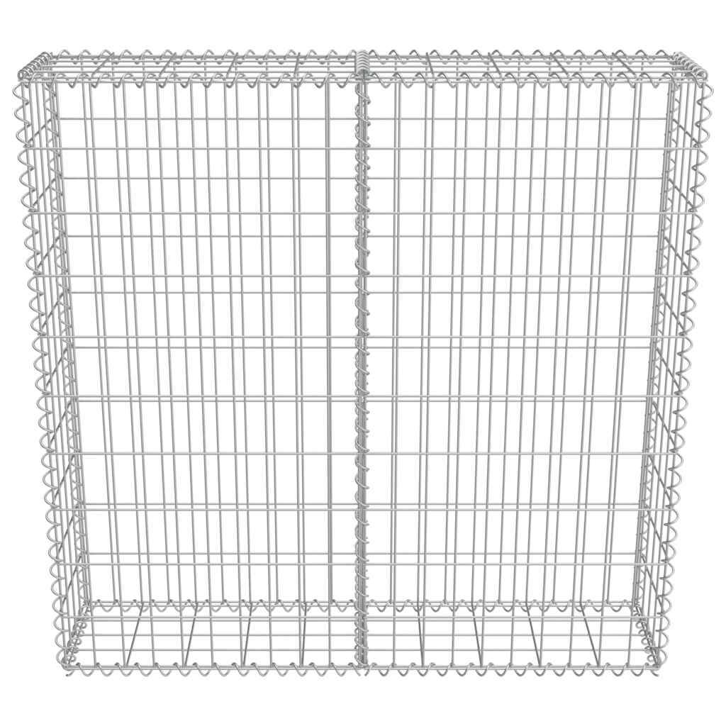 Mur à gabion avec couvercles Acier galvanisé Argenté 100 x 20 x 100 cm - PANGIVO - Image 5