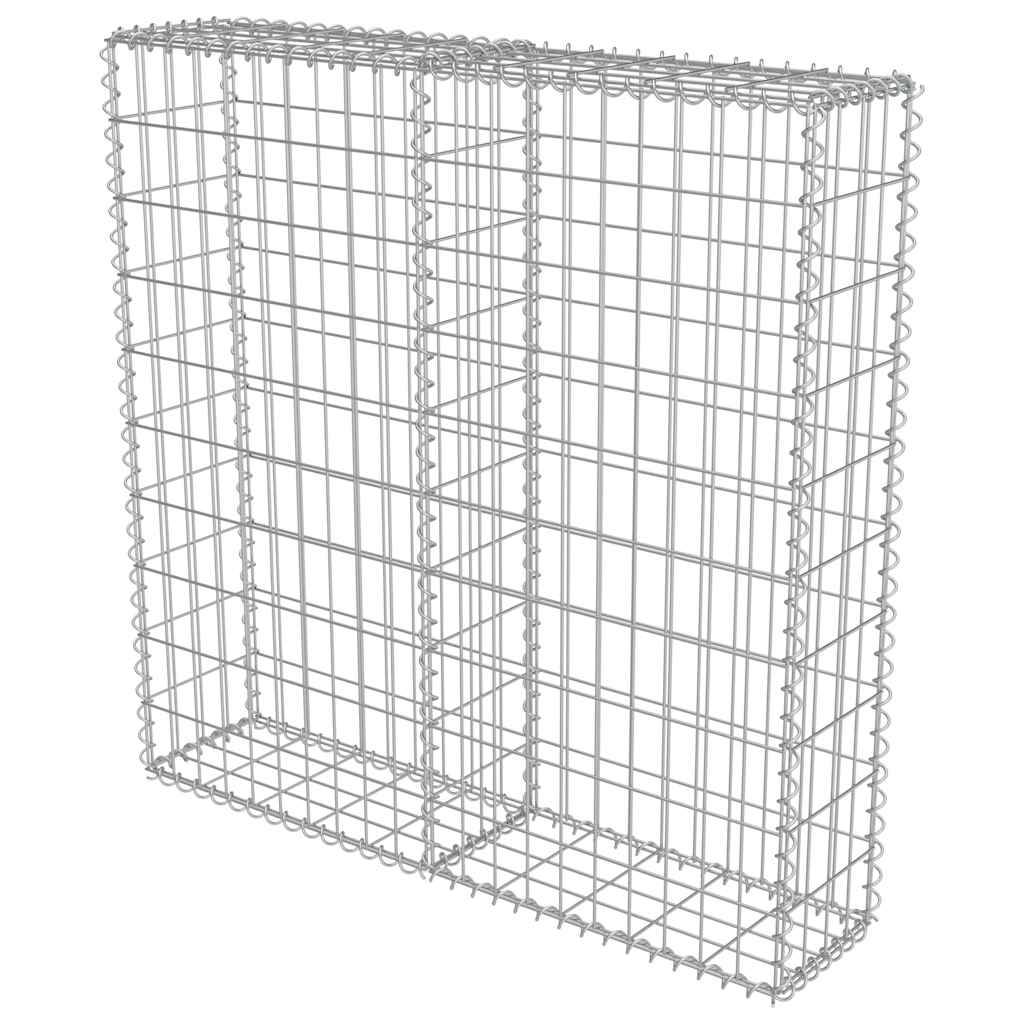 Mur à gabion avec couvercles Acier galvanisé Argenté 100 x 20 x 100 cm - PANGIVO - Image 4