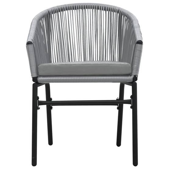 Ensemble Repas 2P Rotin PVC avec Coussins pour Balcon Gris – ComfortXL Outdoor Living - Image 5