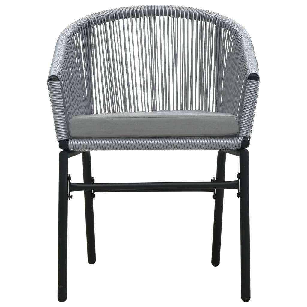 Ensemble Repas 2P Rotin PVC avec Coussins pour Balcon Gris – ComfortXL Outdoor Living - Image 5