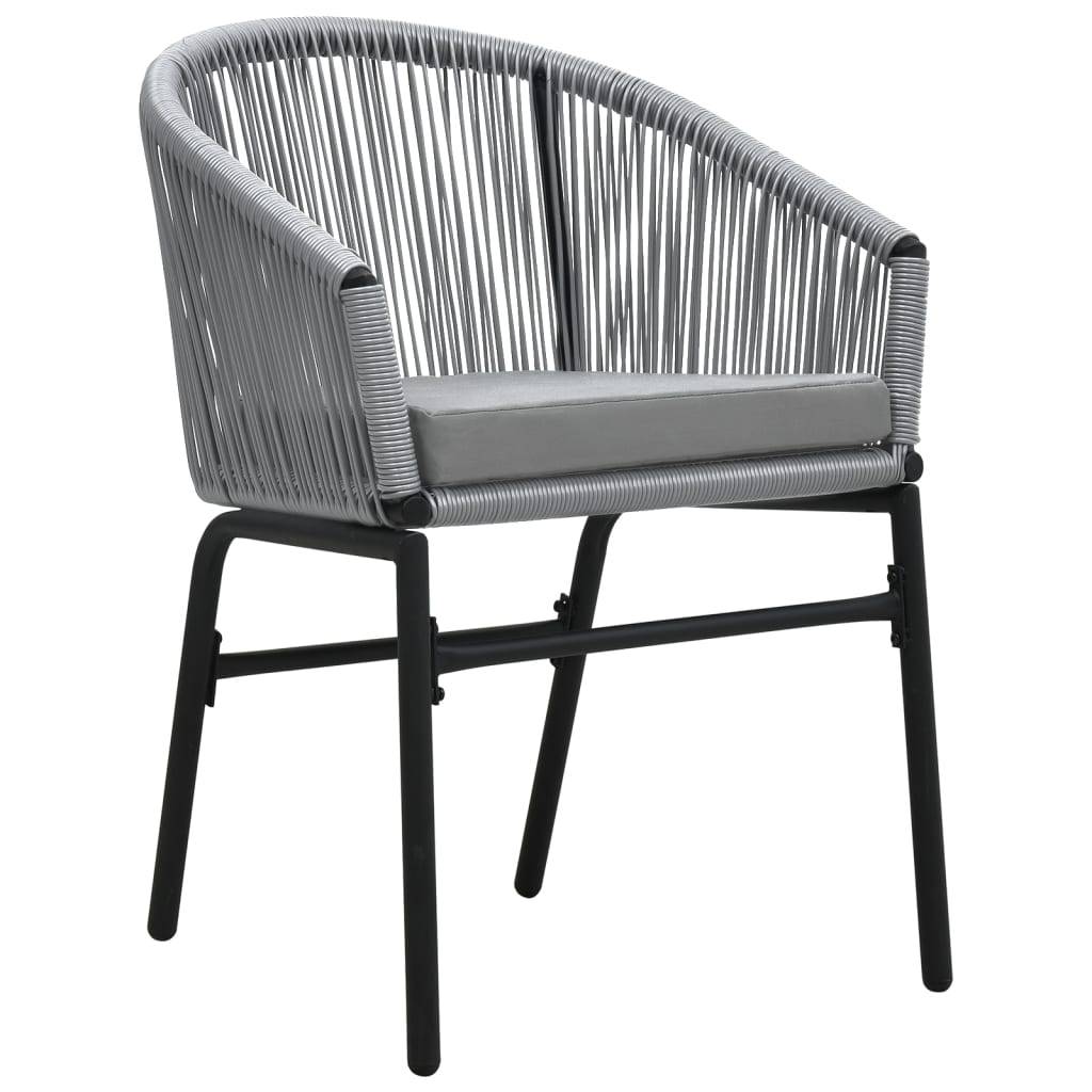 Ensemble Repas 2P Rotin PVC avec Coussins pour Balcon Gris – ComfortXL Outdoor Living - Image 4