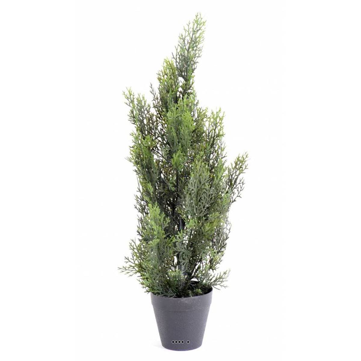 Artificielles - Cyprès artificiel en pot anti-UV pour extérieur H 60 cm Vert - dimhaut: H 60 cm - couleur: Vert