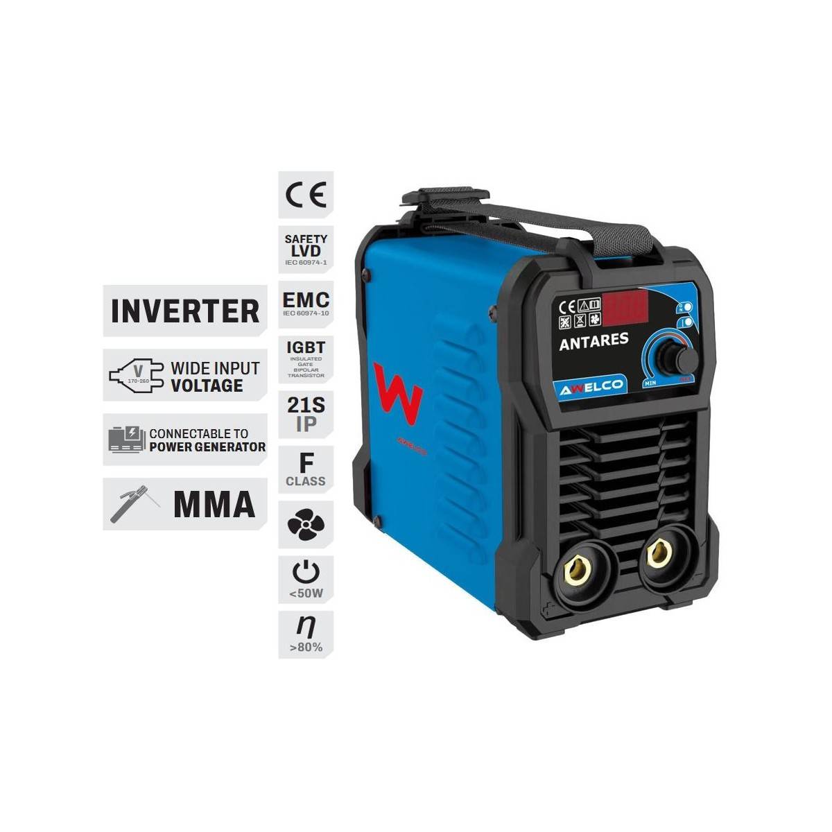 Poste à Souder 15-160A Soudeuse Inverter MMA ANTARES 160 IGBT Electrodes Ø1,6 à 4,0 mm Awelco - Image 3