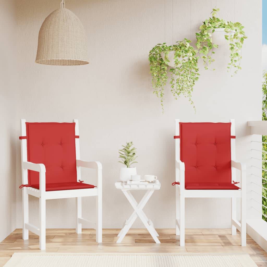 PANGIVO - Coussins de chaise de jardin dossier bas polyester rouge 100 x 50 x 3 cm - PANGIVO - Image 1