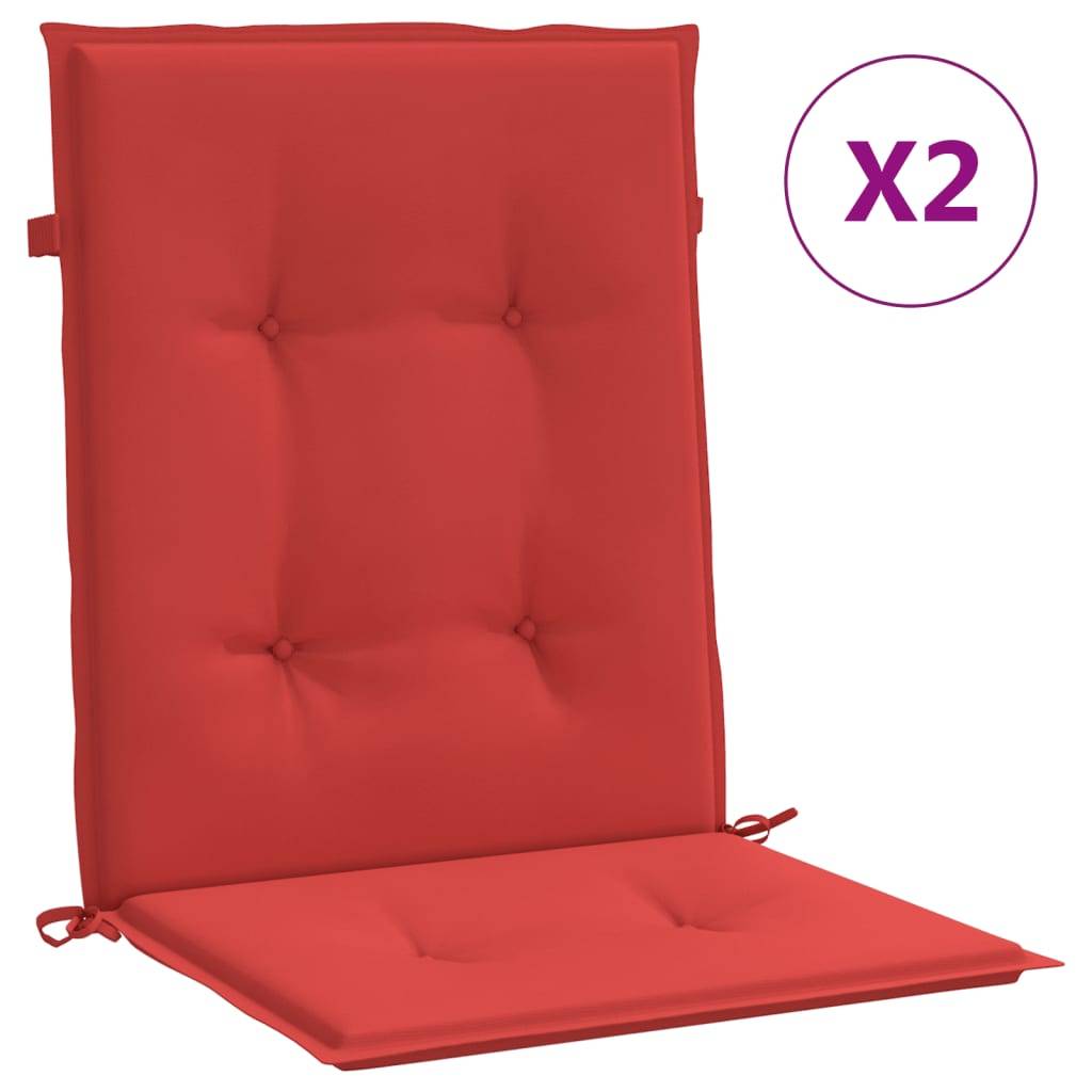 PANGIVO - Coussins de chaise de jardin dossier bas polyester rouge 100 x 50 x 3 cm - PANGIVO - Image 2