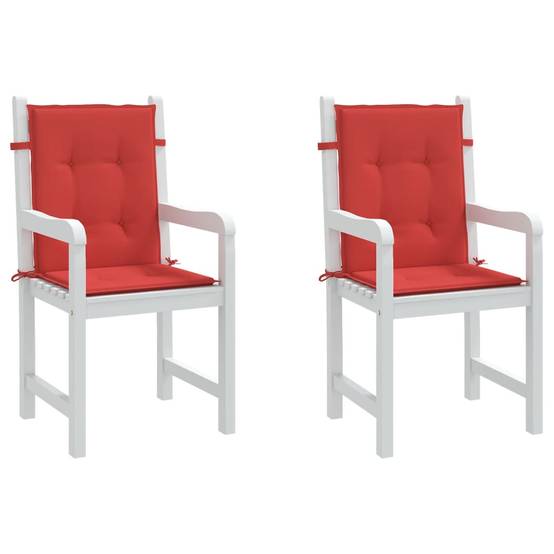 PANGIVO - Coussins de chaise de jardin dossier bas polyester rouge 100 x 50 x 3 cm - PANGIVO - Image 4