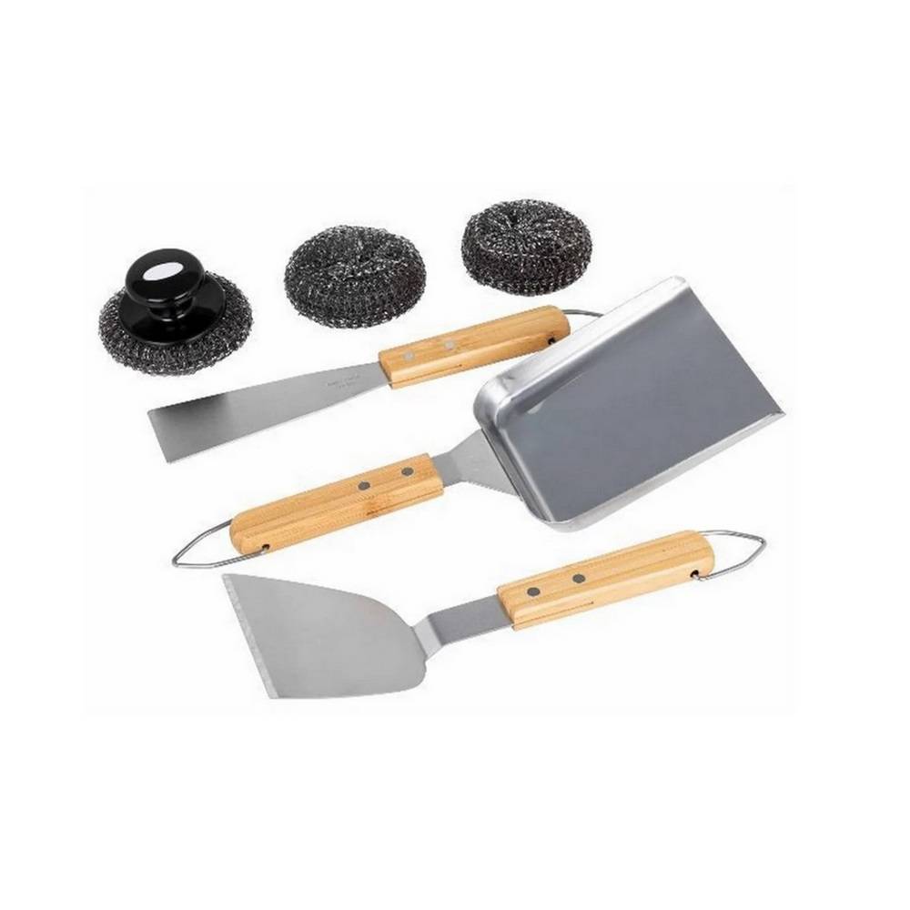 Somagic - Valisette alu spéciale plancha ( spatule grattoir brosse, tampon recharge brosse et pelle à légumes) - Imagen 3