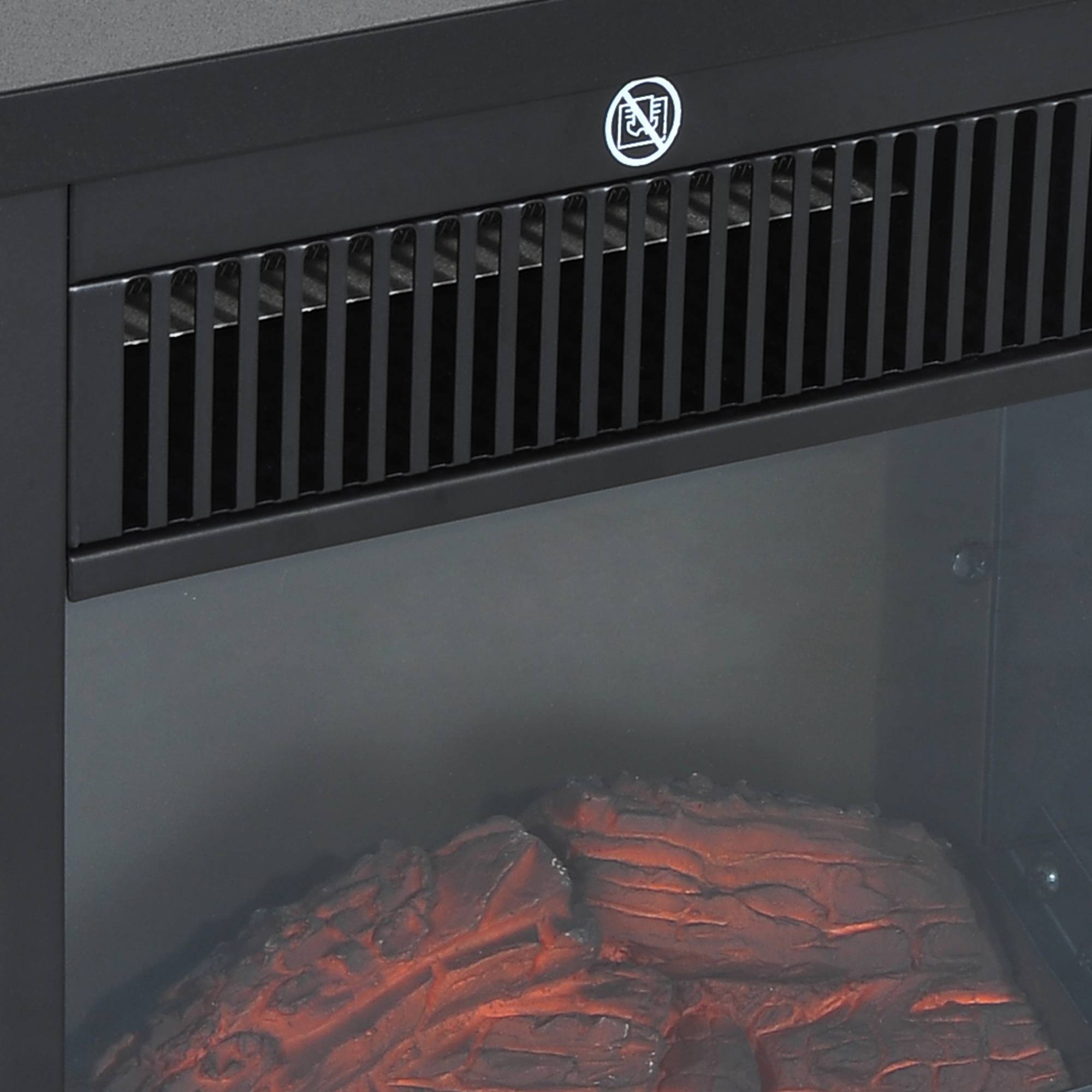 Cheminée électrique 600/1200W décorative de table portable, effet de flamme réaliste, anti-surchauffe 10-15 m² 34x17x25 cm noir - Image 9