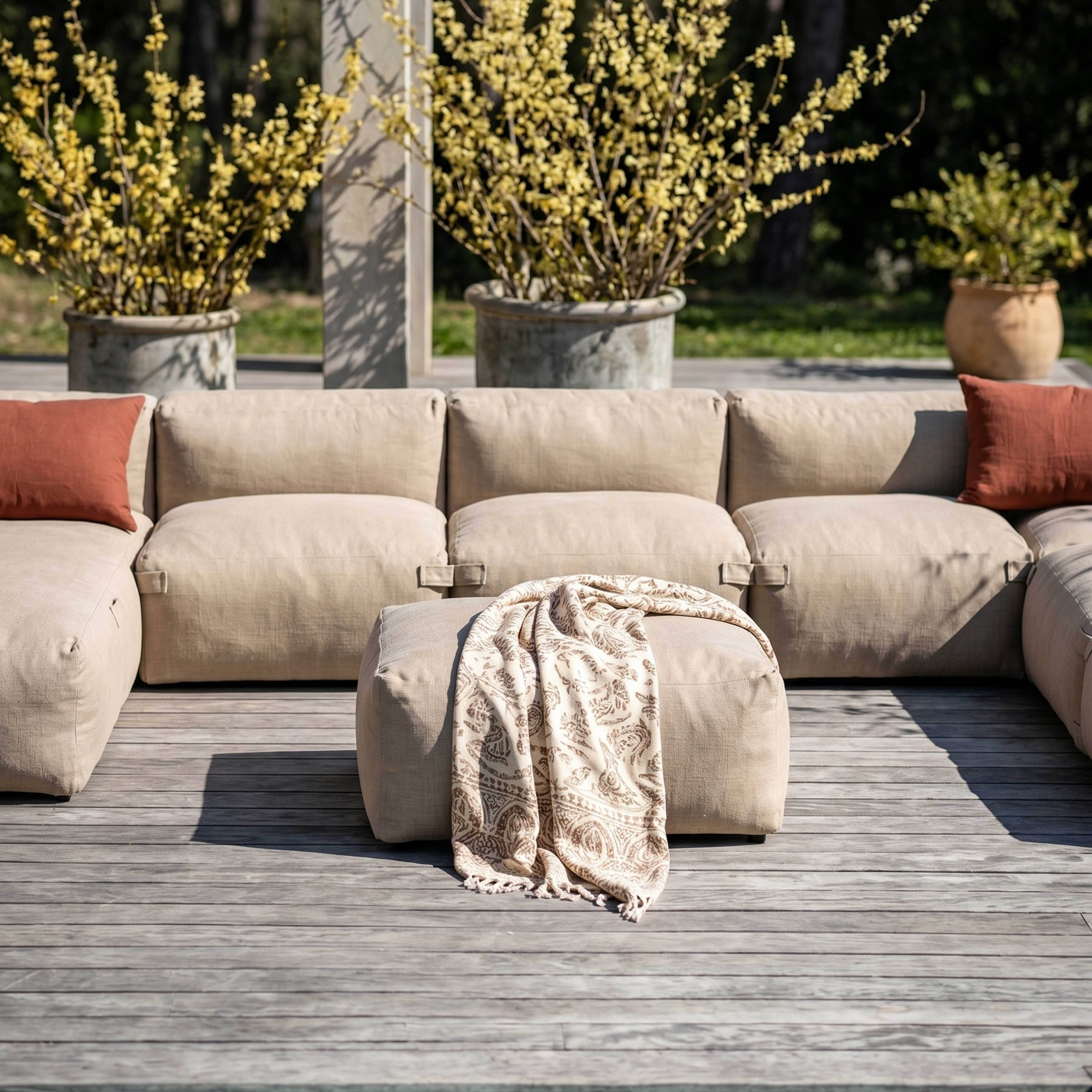 Oviala - Salon de jardin modulable 8 places beige Mixi - Oviala - Image 3