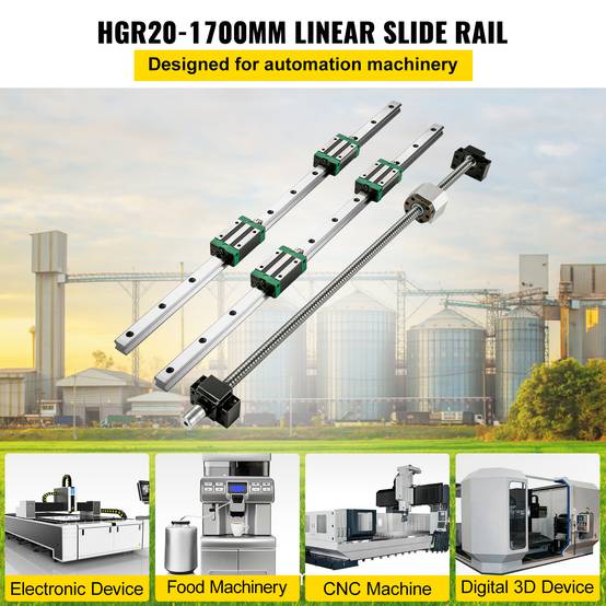 Mini rails linéaires HGR20 1700mm, pour machines automatisées, routeurs ...
