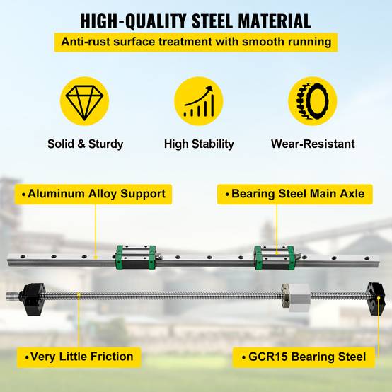 Mini rails linéaires HGR20 1700mm, pour machines automatisées, routeurs ...