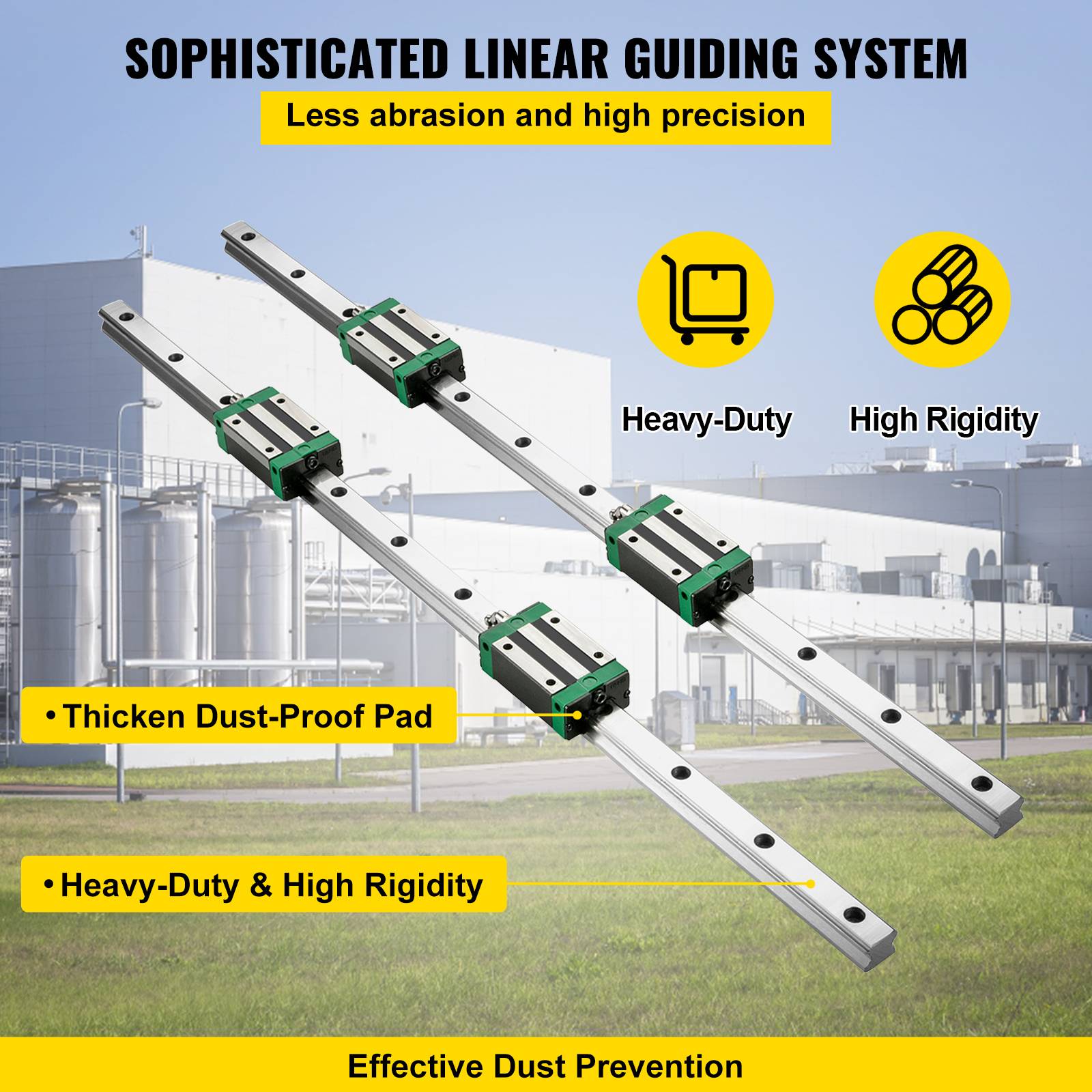 Mini rails linéaires HGR20 1700mm, pour machines automatisées, routeurs ...