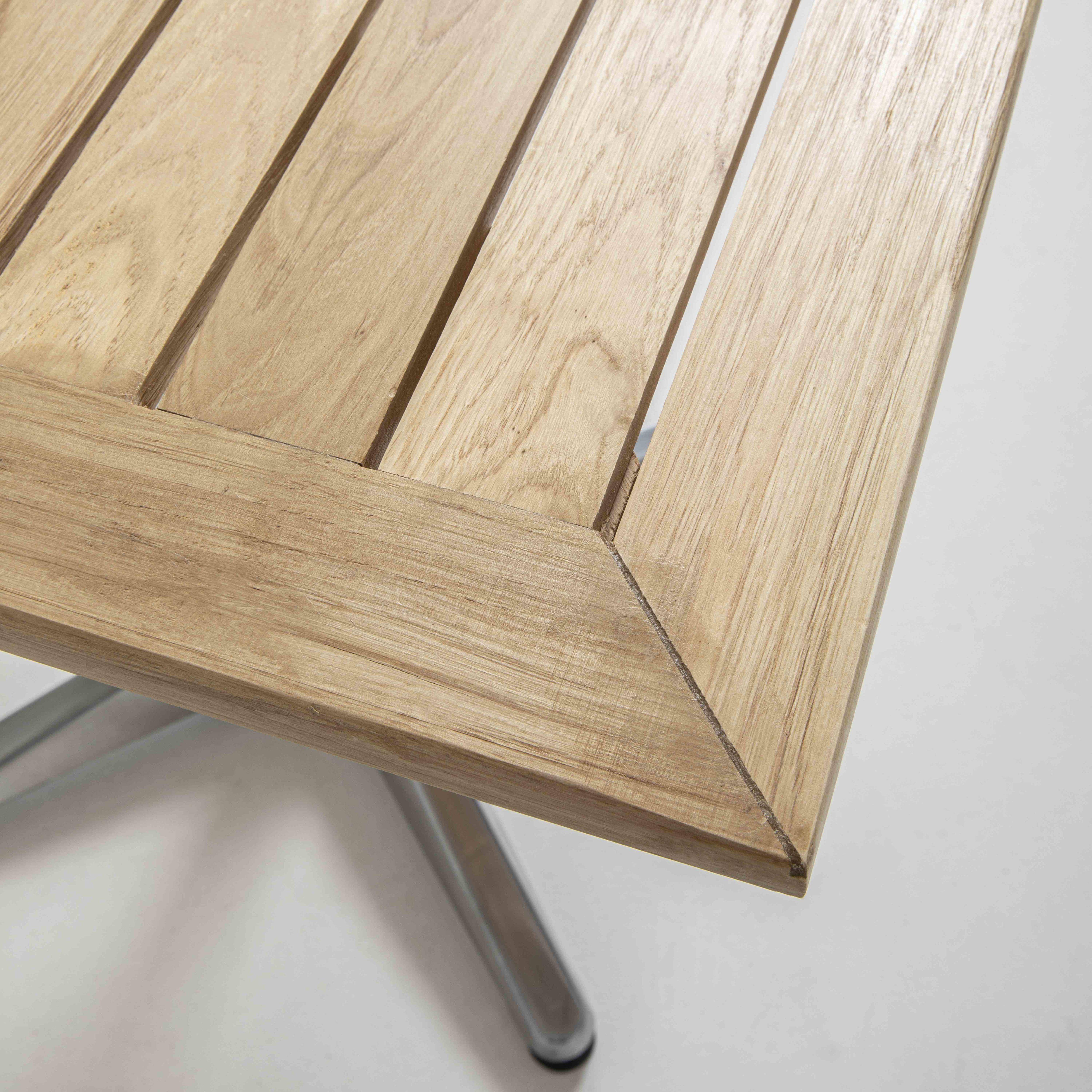 Oviala - Table aluminium et bois carrée et plateau inclinable 70 x 70 x 70 cm Times square - Oviala - Imagen 4
