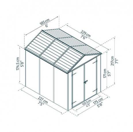 Canopia - Canopia Abri de jardin Rubicon 7m² Gris - Imagen 4