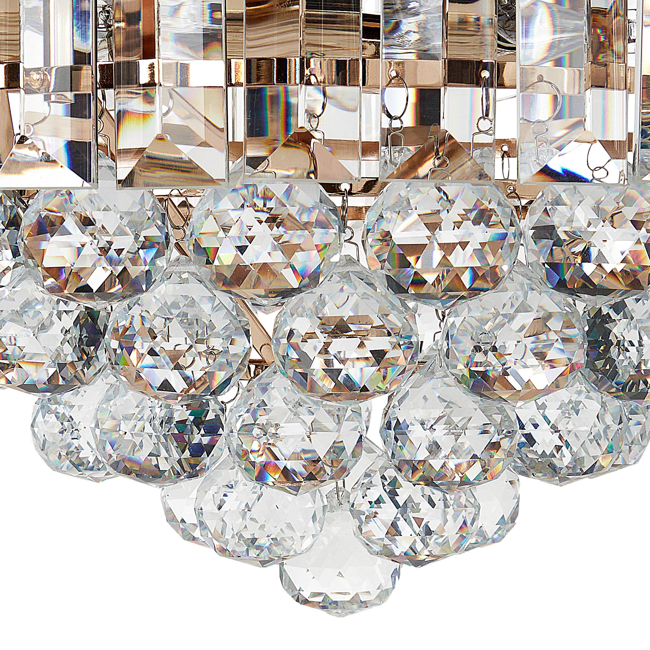 Beliani - Lampe suspension Cristal Doré ACHEIRO L - 49x49x120- Beliani - Image 6