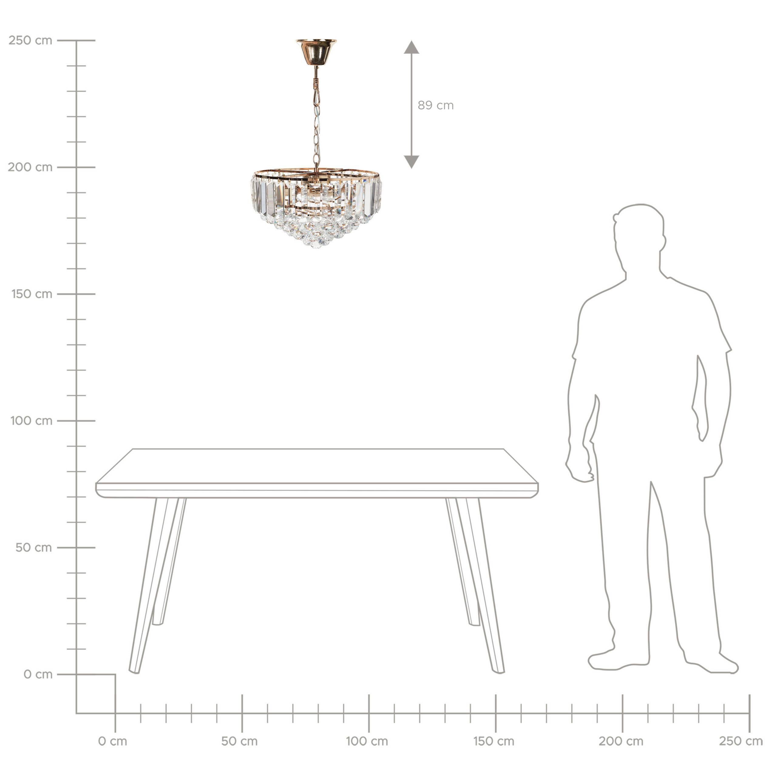 Beliani - Lampe suspension Cristal Doré ACHEIRO L - 49x49x120- Beliani - Image 8