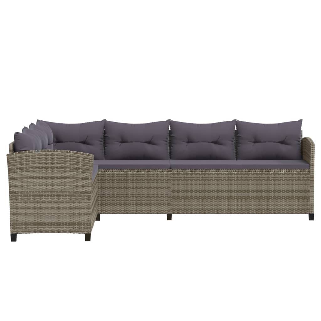 Vidaxl - Salon de jardin 7 pcs avec coussins résine tressée gris vidaXL 3098170 - Imagen 8