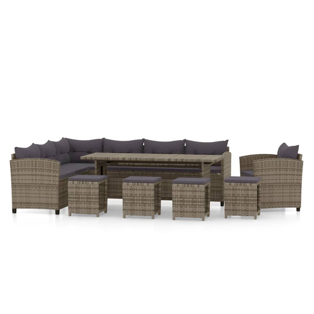 Vidaxl - Salon de jardin 7 pcs avec coussins résine tressée gris vidaXL 3098170 - Imagen 2