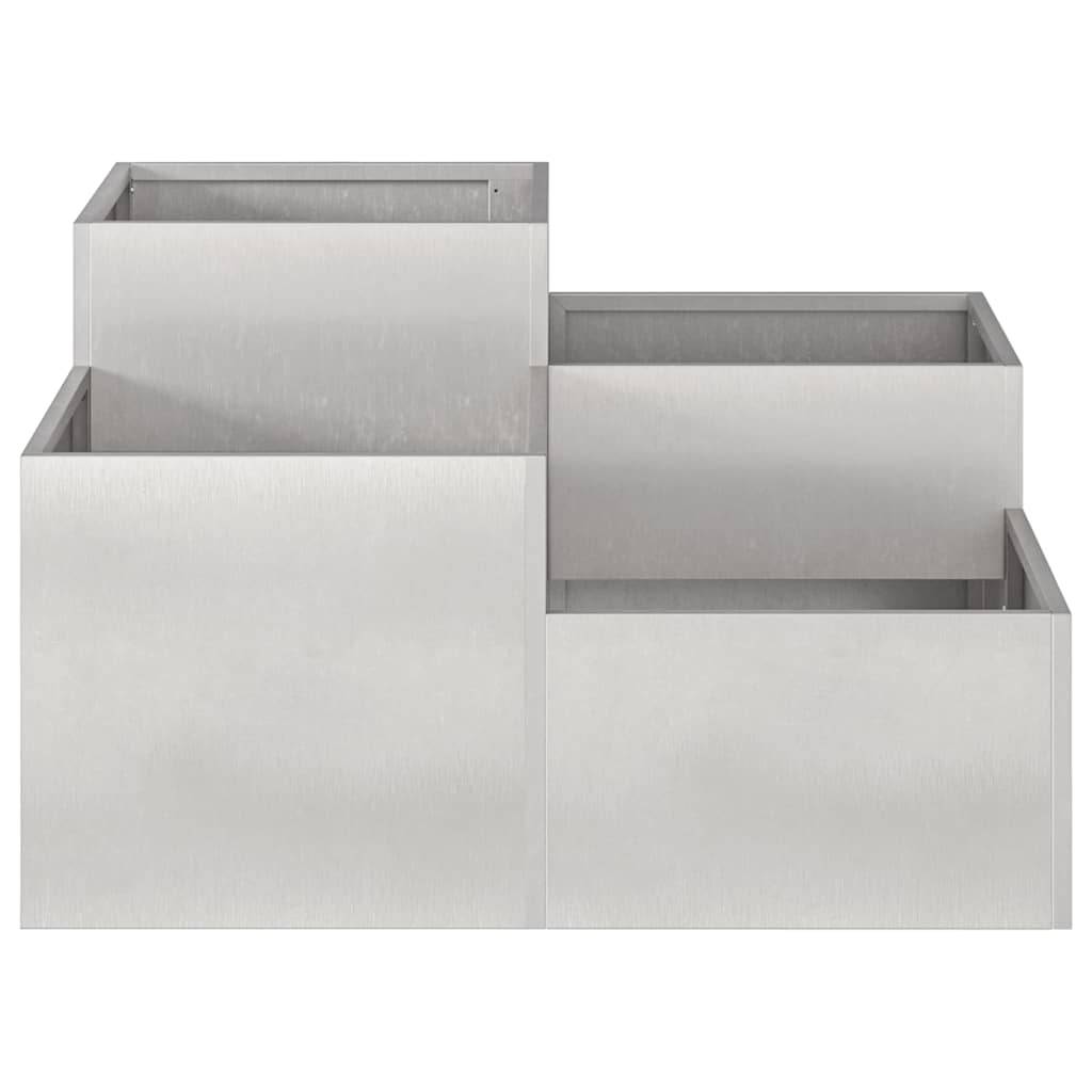 Maison Chic - Cache-pot, Pot De Fleurs Argent 80 x 80 x 48 cm Acier inoxydable g349 - Image 3