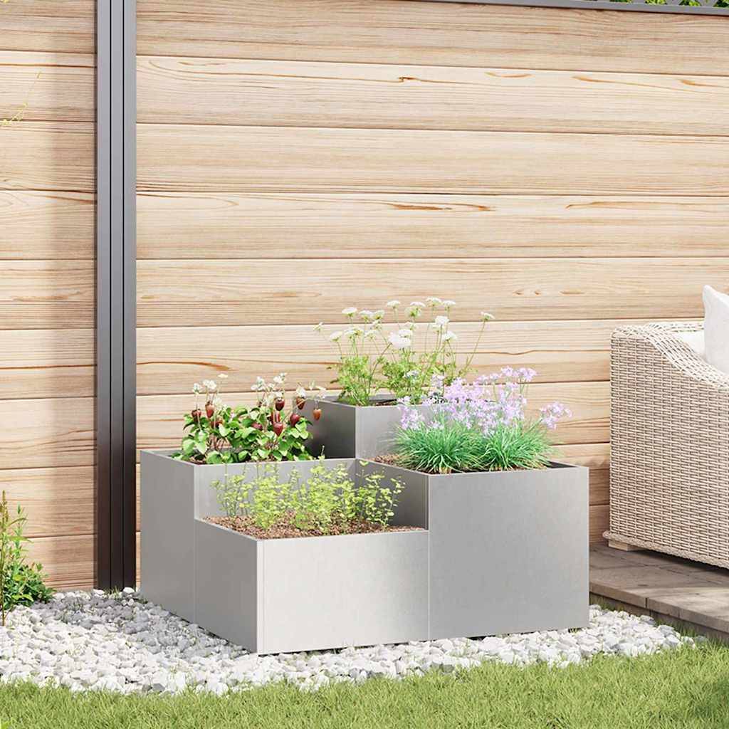 Maison Chic - Cache-pot, Pot De Fleurs Argent 80 x 80 x 48 cm Acier inoxydable g349 - Image 1