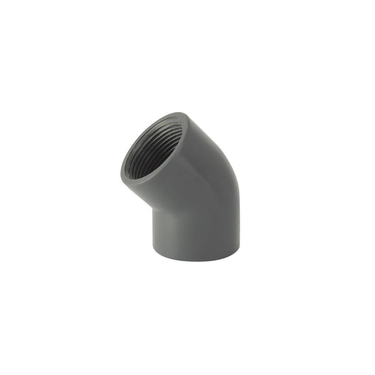 Codital - Coude 45° PVC-U à visser PN16 : Le raccord femelle-femelle taraudé - 1''1/2 - Imagen 1