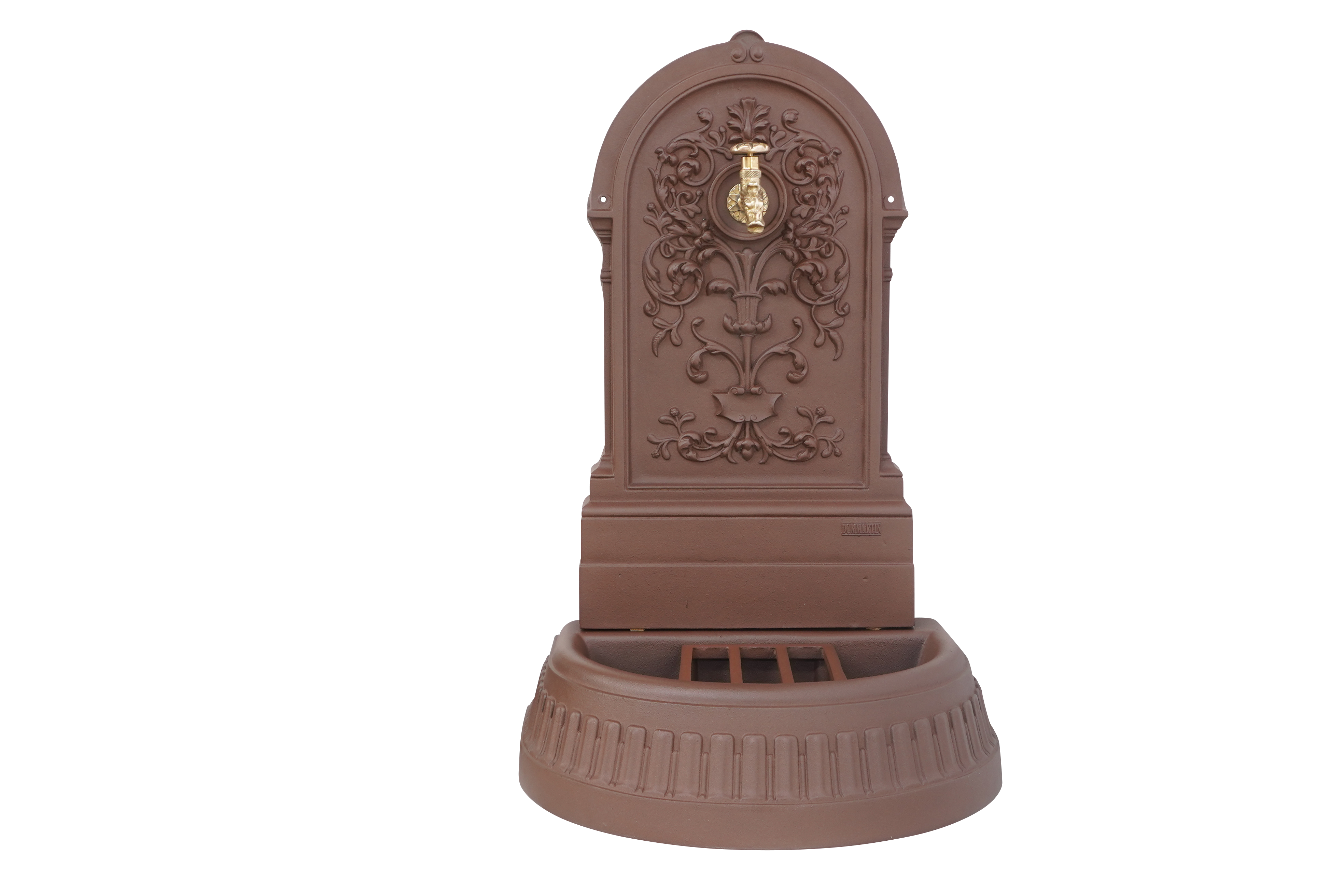 Fontaine floraison brun antique avec robinet colvert Dommartin H. 98cm X L. 45cm - Imagen 1