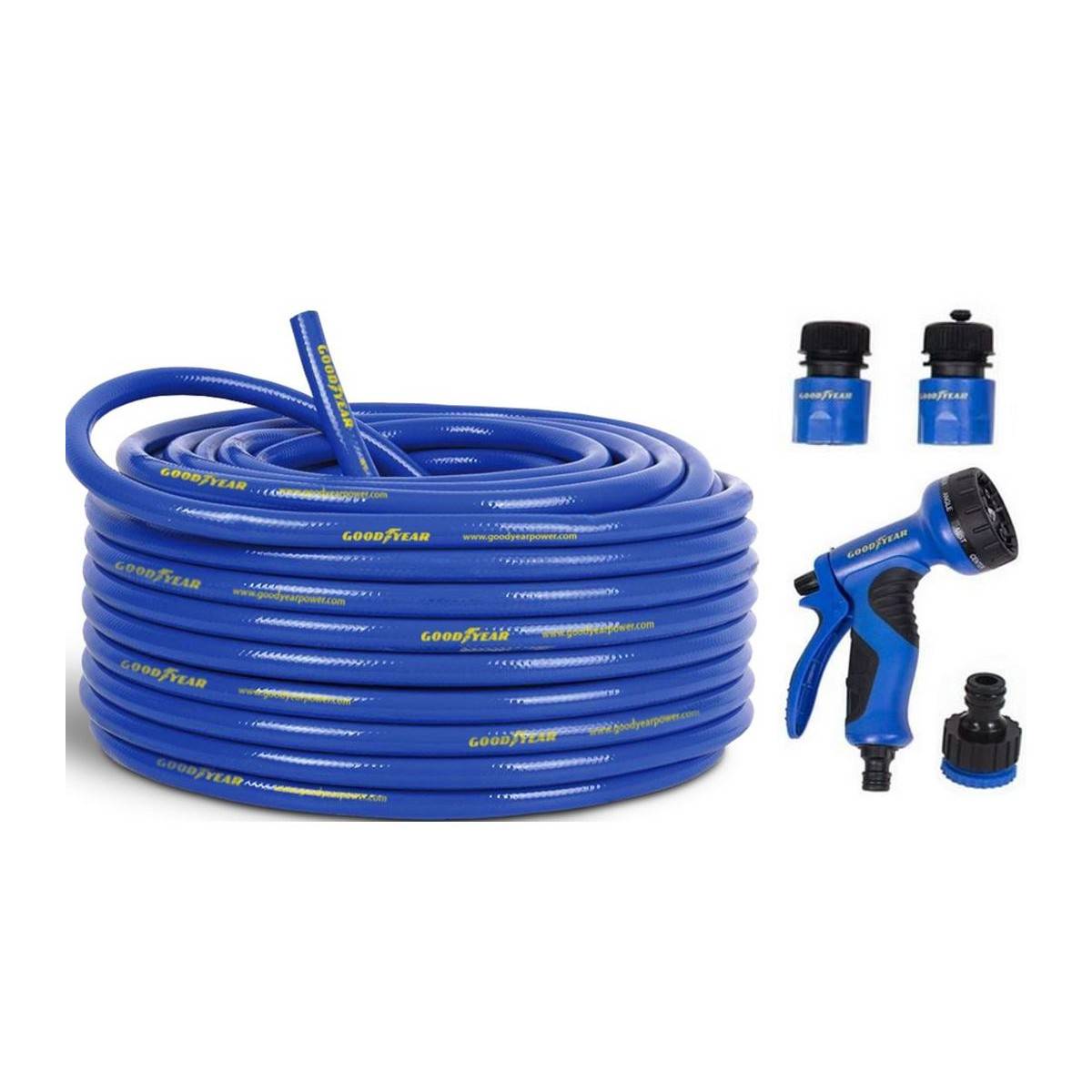 Kit arrosage Tuyau 25mètres Ø 13 mm Anti torsion + Pistolet Multi-jets 9 fonctions GOODYEAR - Imagen 1