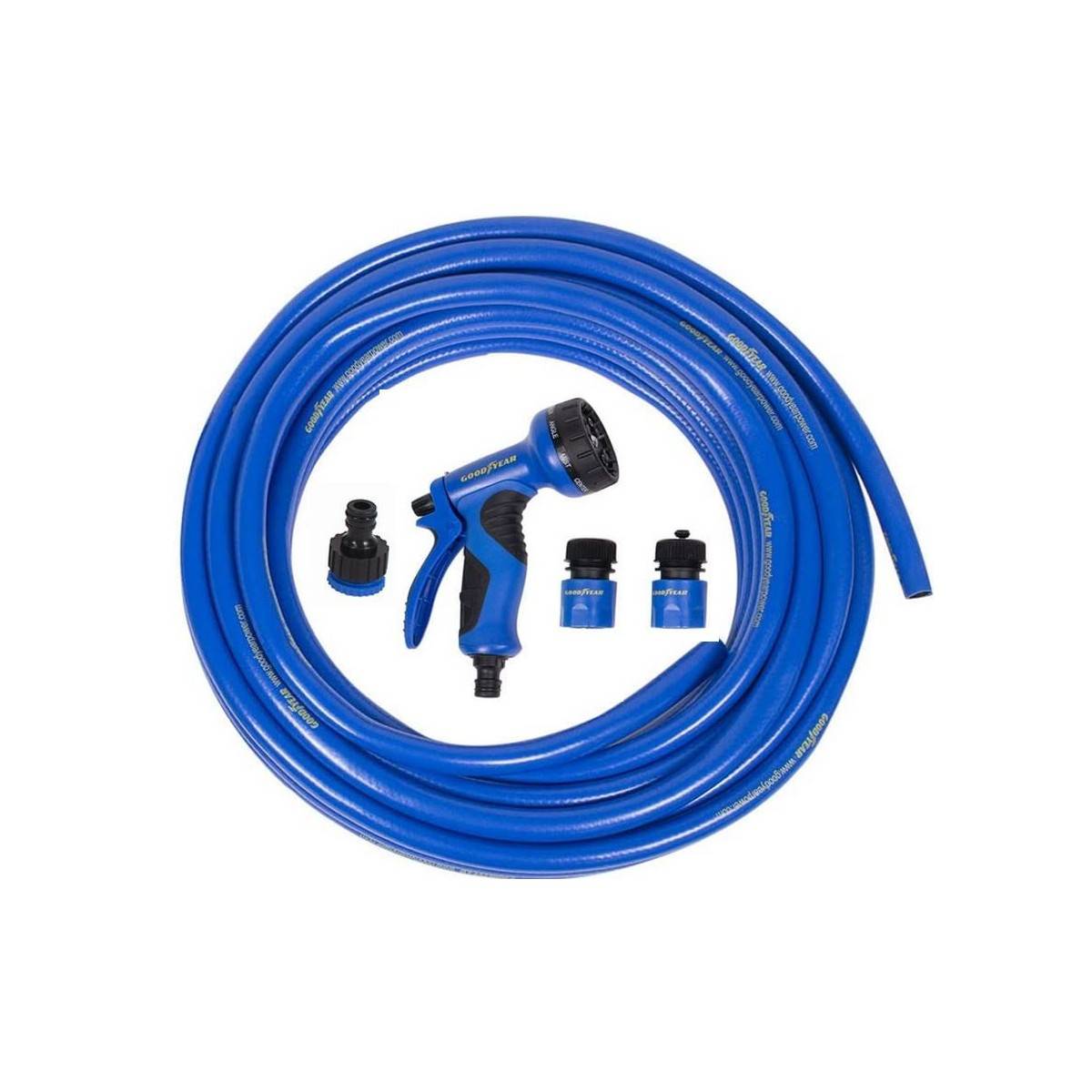 Kit arrosage Tuyau 25mètres Ø 13 mm Anti torsion + Pistolet Multi-jets 9 fonctions GOODYEAR - Imagen 2