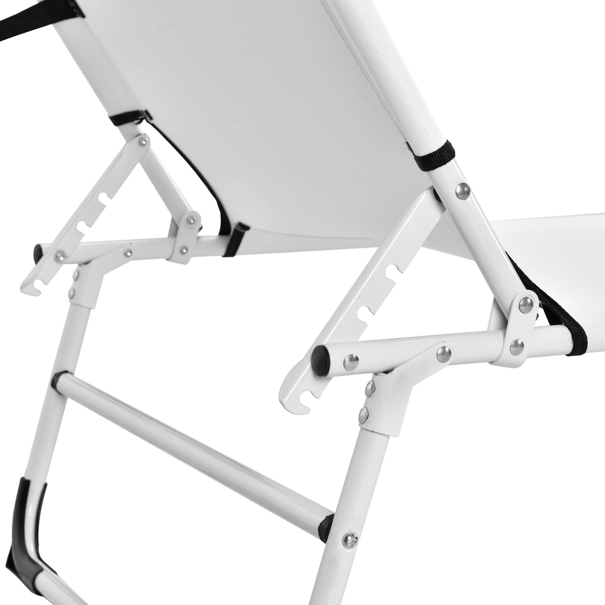 Casa.Pro - Tumbona Plegable Lomeda con Parasol Blanco 187 x 53 x 27 cm [casa.pro] - Imagen 4
