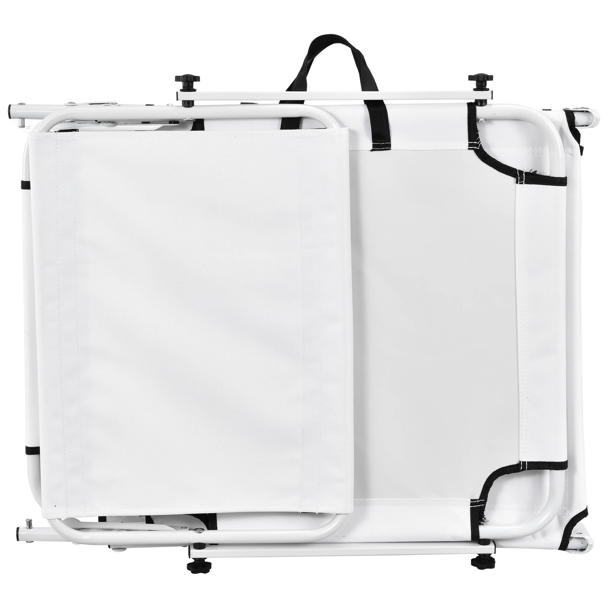 Casa.Pro - Tumbona Plegable Lomeda con Parasol Blanco 187 x 53 x 27 cm [casa.pro] - Imagen 3