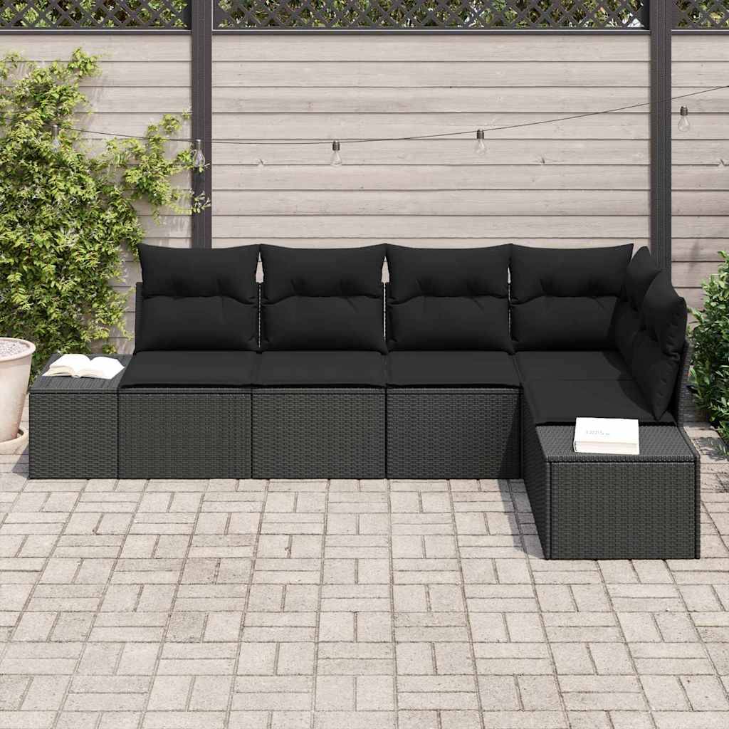 Vidaxl - Ensemble de canapé de jardin avec stockage 5 pcs Noir polyrotin vidaXL 3355732 - Image 4
