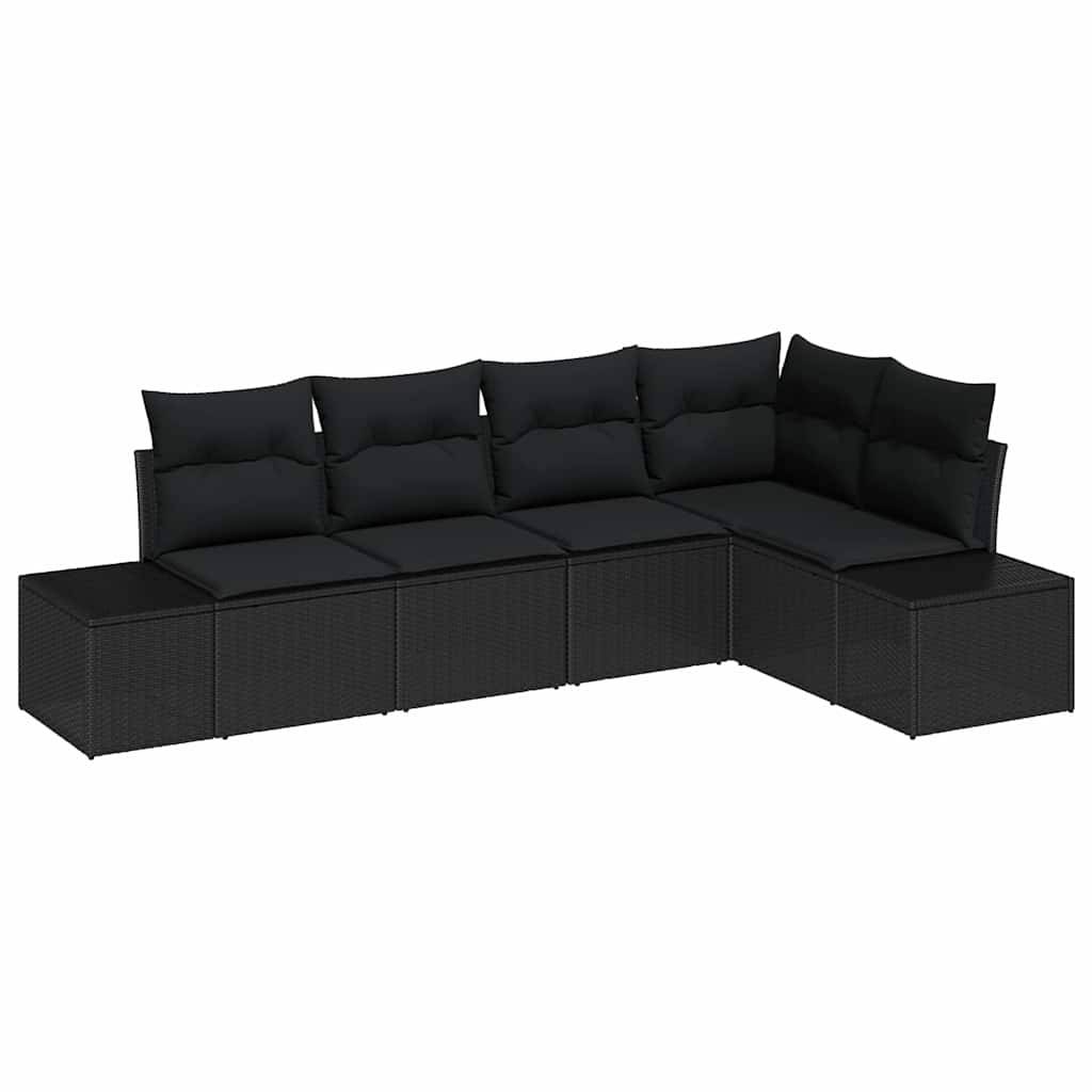 Vidaxl - Ensemble de canapé de jardin avec stockage 5 pcs Noir polyrotin vidaXL 3355732 - Image 2