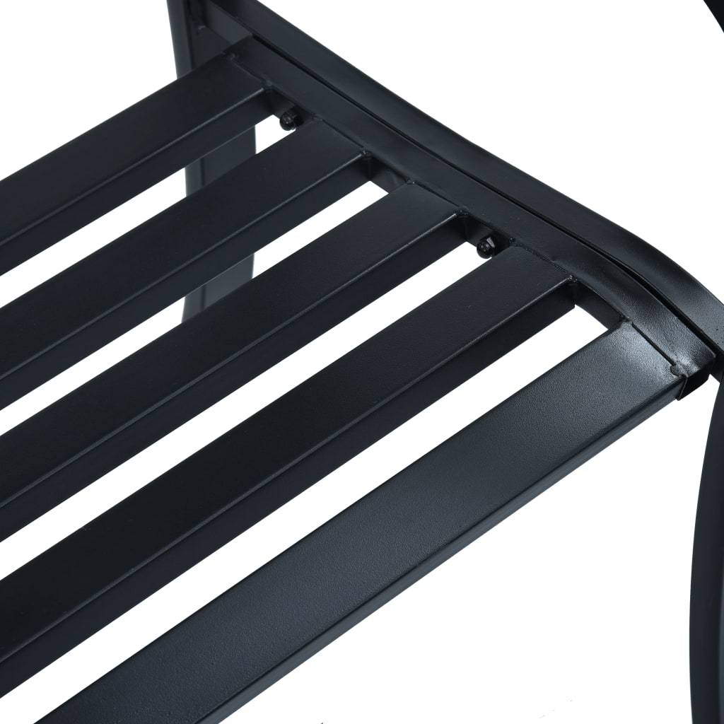 Helloshop26 - Banc de jardin meuble de patio d'extérieur terrasse 125 cm noir acier - Imagen 6