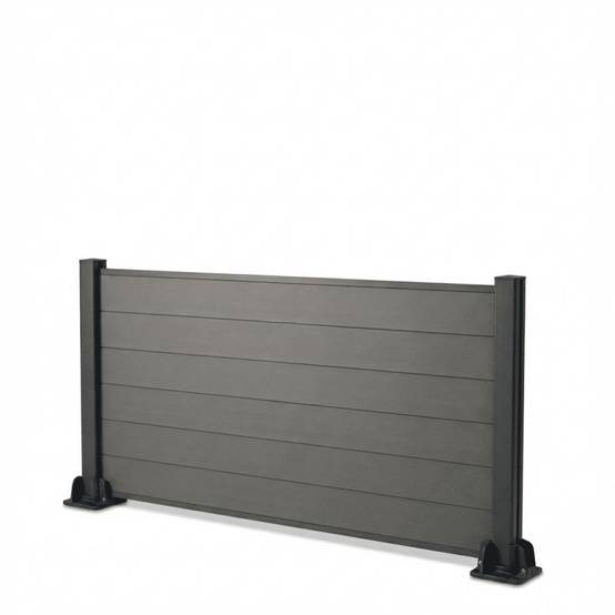 Kit clôture composite et aluminium sur platine L10.8m x H1m gris quartz - Easy Clôture - Image 2