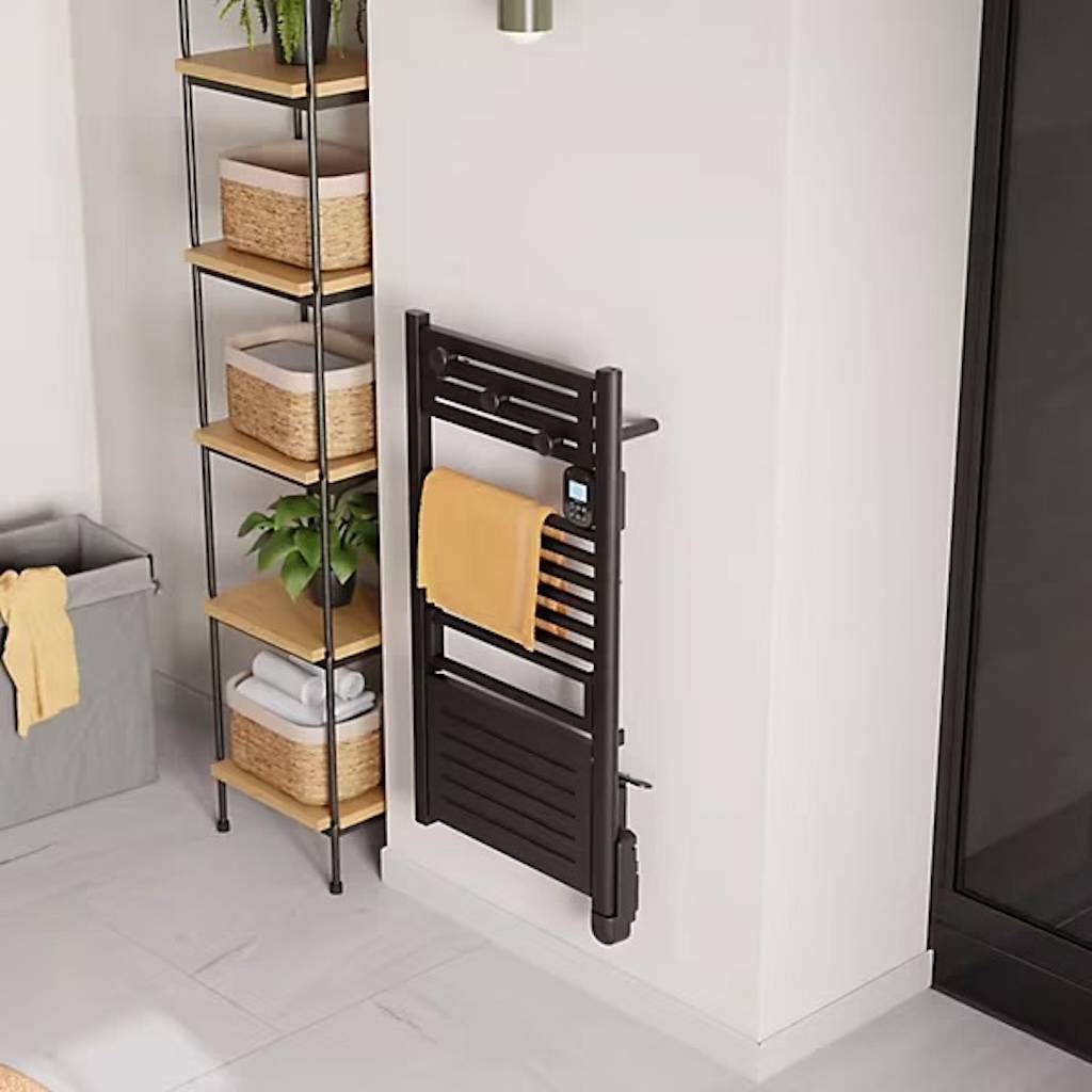 Sèche-serviettes électrique à inertie fluide – Actibain 750 W – tubes ronds – thermostat électronique – noir - Noirot - Image 2