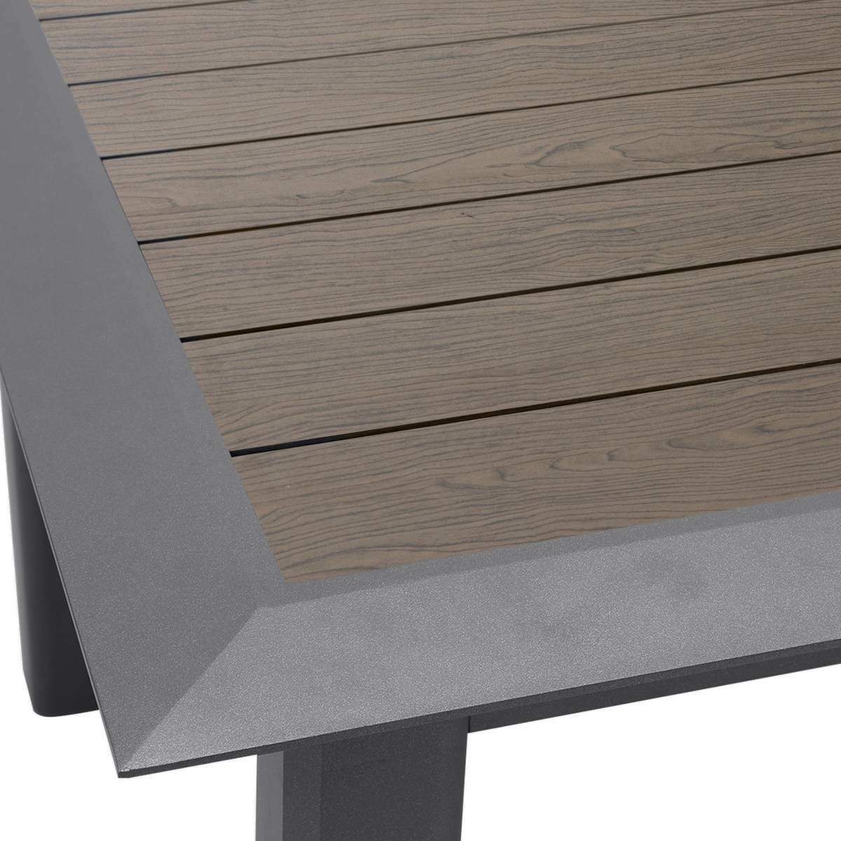 Hesperide - Table de jardin extensible "Allure" effet bois muscade & graphite 10 places en aluminium traité époxy Hespéride - Imagen 5