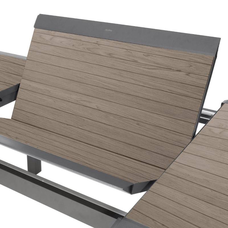 Hesperide - Table de jardin extensible "Allure" effet bois muscade & graphite 10 places en aluminium traité époxy Hespéride - Imagen 8