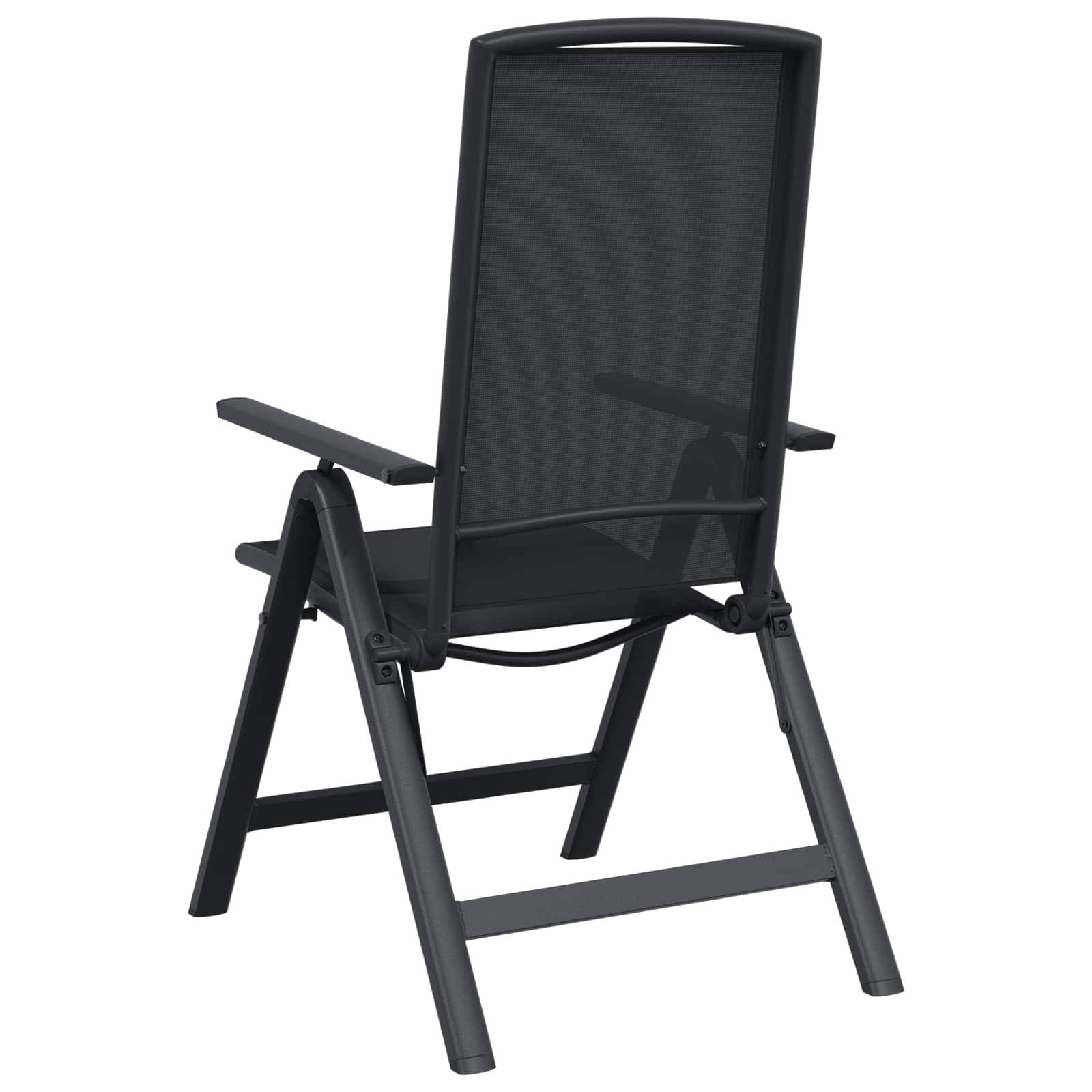 Chaises de jardin inclinables aluminium et textilène noir 71 x 58 x 112 cm - PANGIVO - Image 7