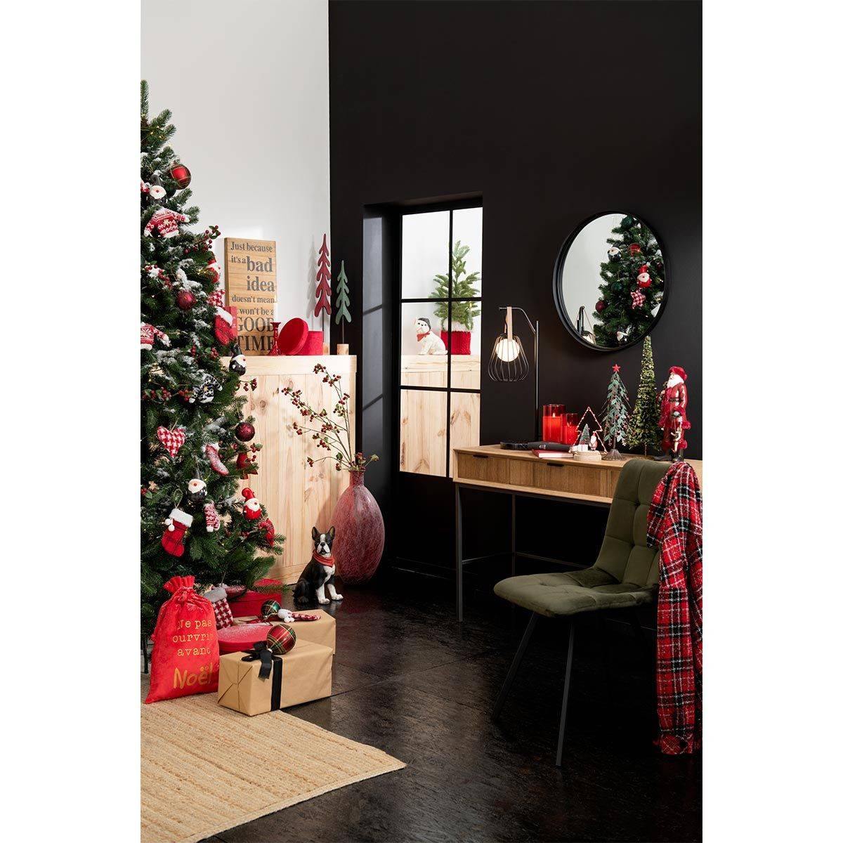 J-Line - Miroir Mural Rond Design "Bord Métal" 60cm Noir - Image 2
