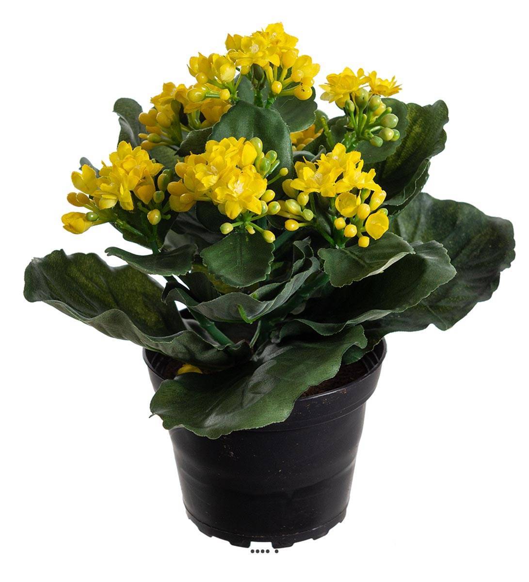 Artificielles - Kalanchoé artificiel en pot H 20 cm adorable et très dense Jaune - couleur: Jaune - Imagen 1