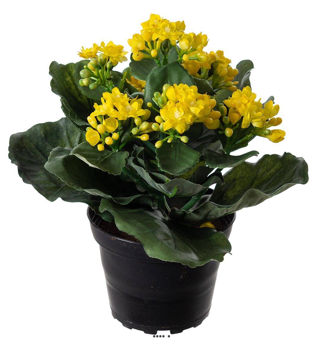 Artificielles - Kalanchoé artificiel en pot H 20 cm adorable et très dense Jaune - couleur: Jaune - Imagen 2